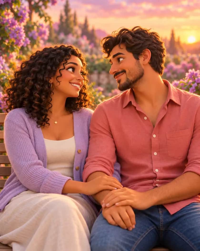 O mesmo casal como personagens de animação 3D