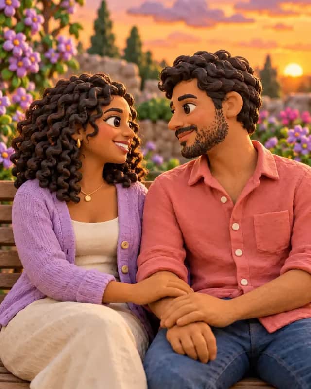 Casal como bonecos de massinha